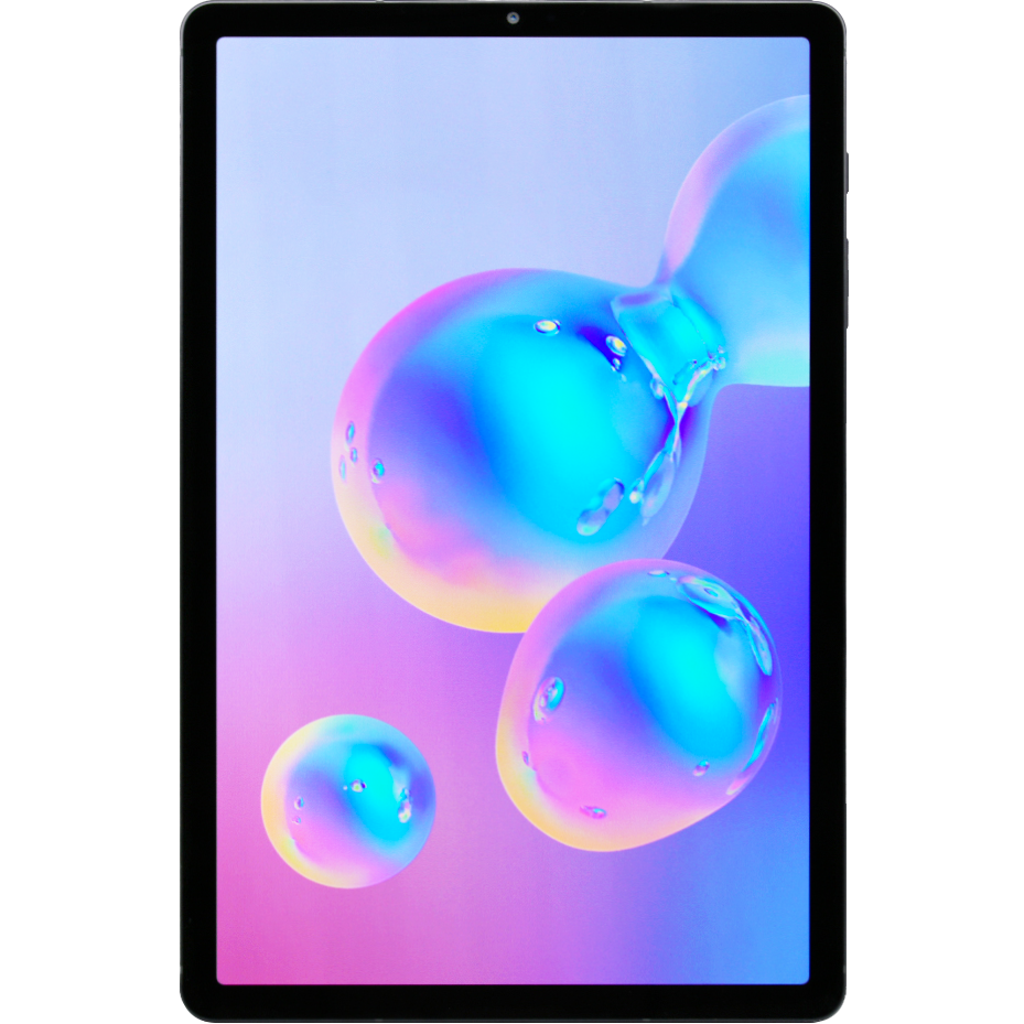 Image of a Wholesale Used Samsung Galaxy Tab S6, front view with display on